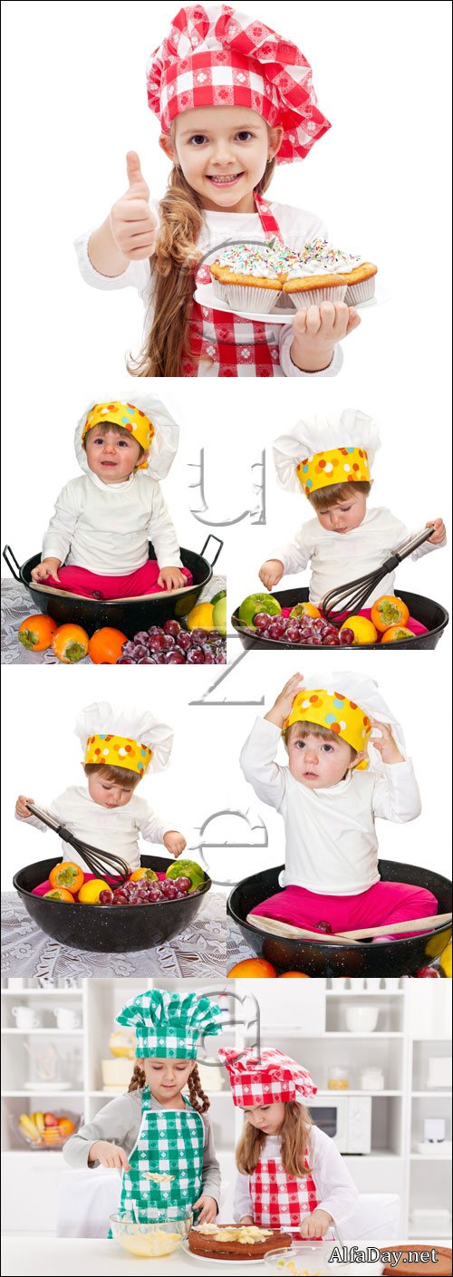 Children cook - stock photo
