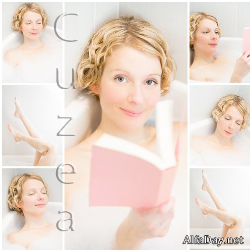 Woman in the bath, 5 - stock photo