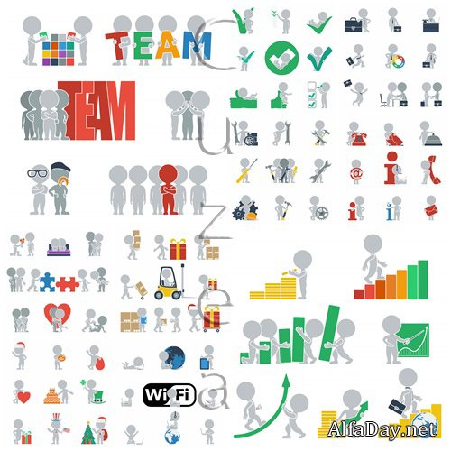 Flat business people - vector stock