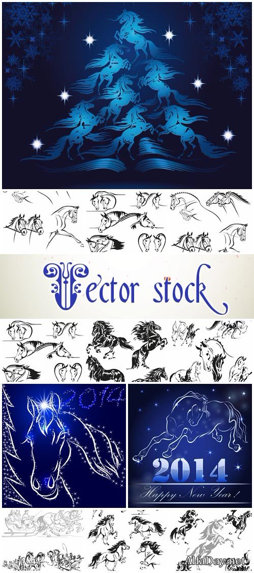 Vector collection of paint horse - vector stock