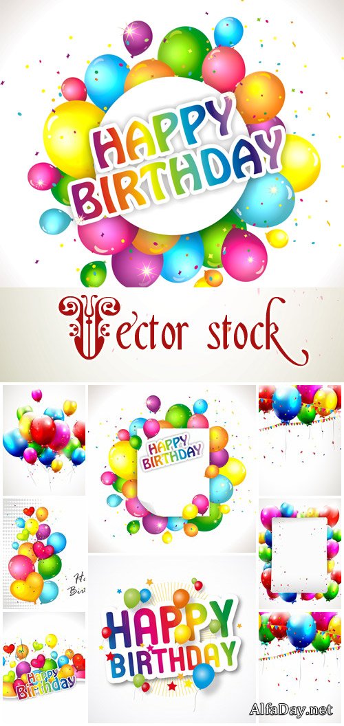 Vector happy Birthday background, 20 - vector stock