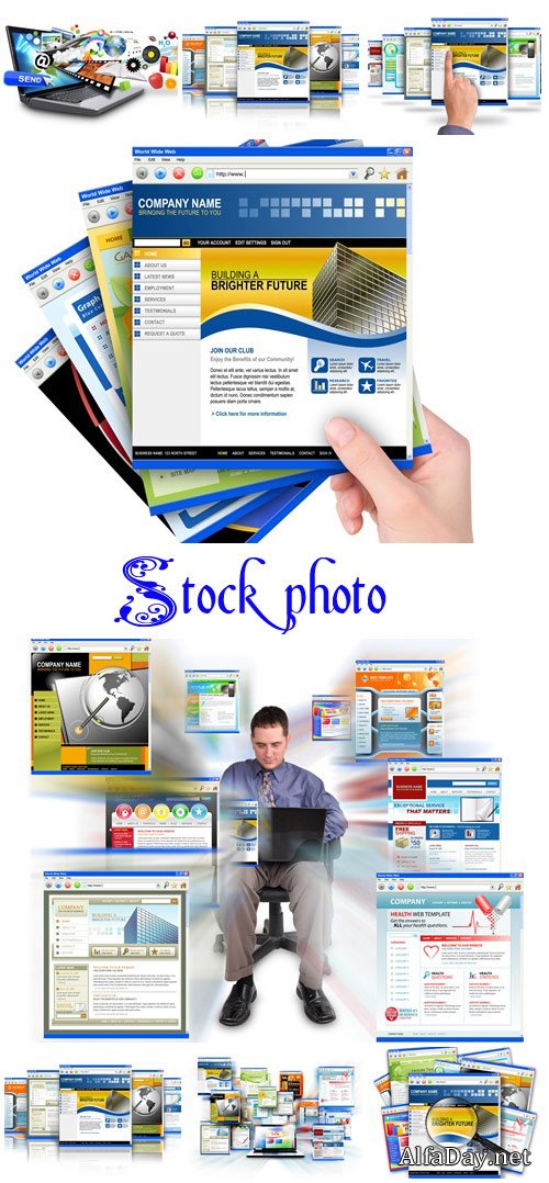 Internet Web Site Search Collage - stock photo