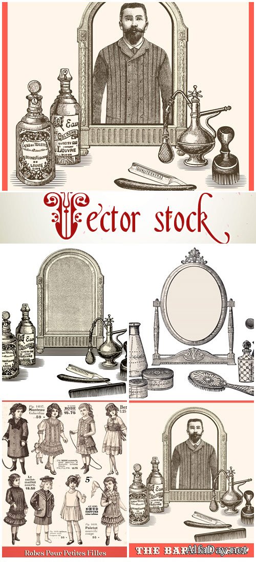 Vintage Barber Shop - vector stock