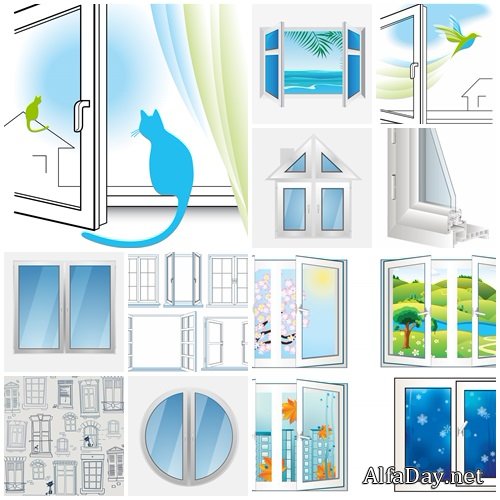 Vector windows, 5 - vector stock