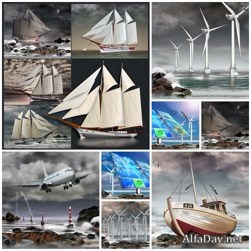 Sailing ships - stock photo