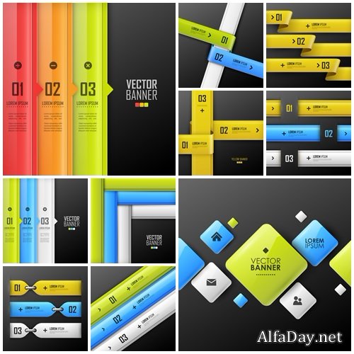 Vector background with bright ribbons 