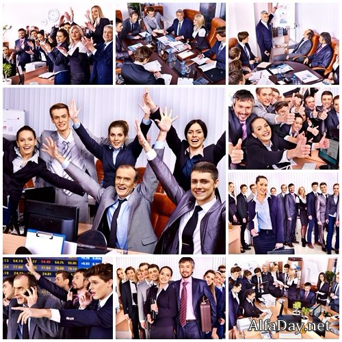 Group business people in office - stock photo