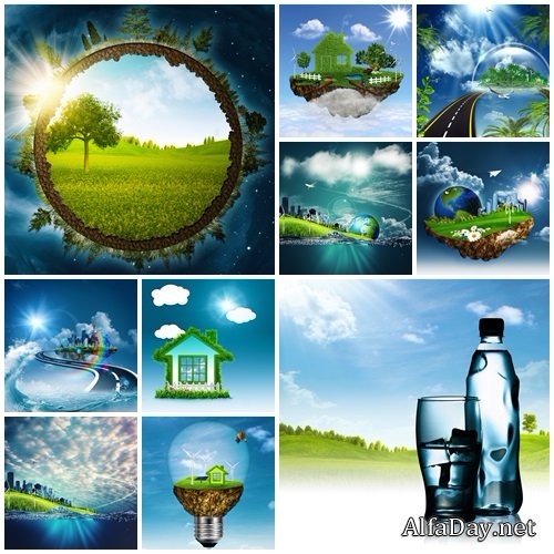 Abstract eco backgrounds for your design - stock photo