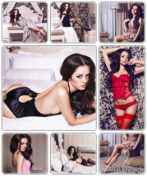 Brunette glaumour woman, 15 - stock photo