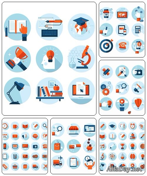 Set of icons, 35  - vector stock
