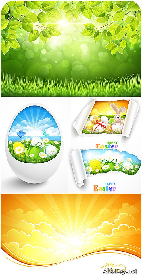 Spring backgrounds, easter vector