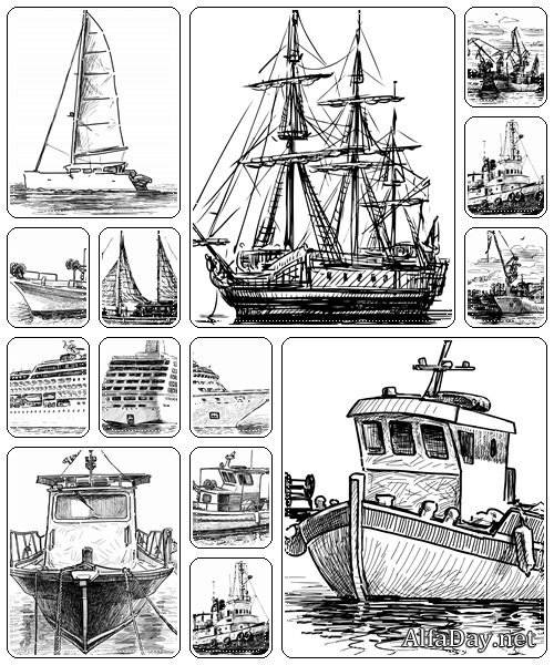 Vector ship collection  - vector stock