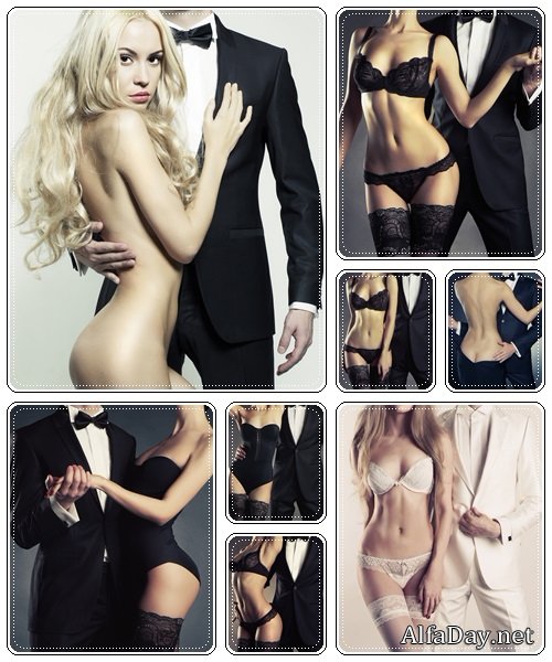 Sensual couple - stock photo