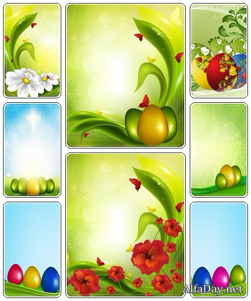 Set of spring and easter elements, 9  - vector stock