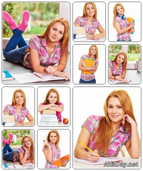 Student teenager girl - stock photo