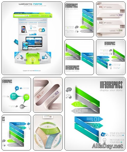 Infographics 3D Circle Diagram  - vector stock