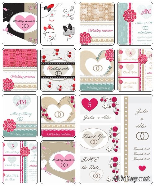 Wedding invitation, 35  - vector stock