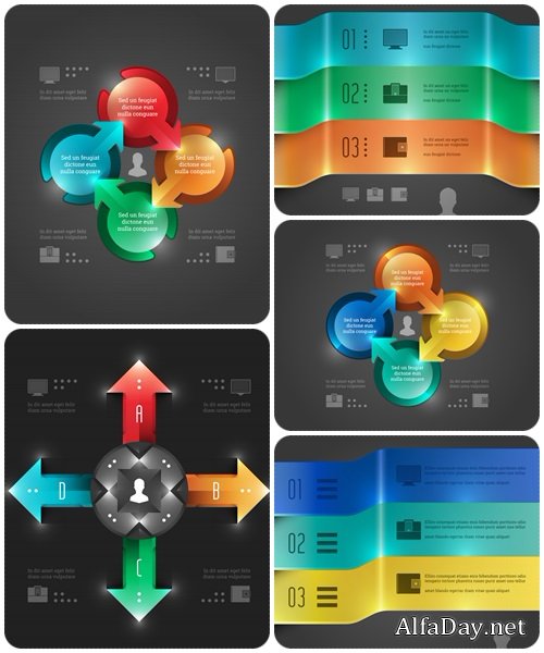 Infographics 3D Circle Diagram  - vector stock