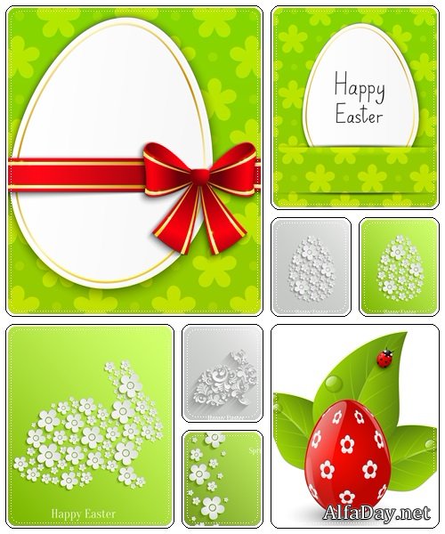 Set of spring and easter elements, 13  - vector stock