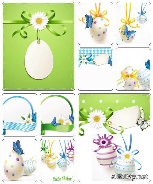 Set of spring and easter elements, 19  - vector stock