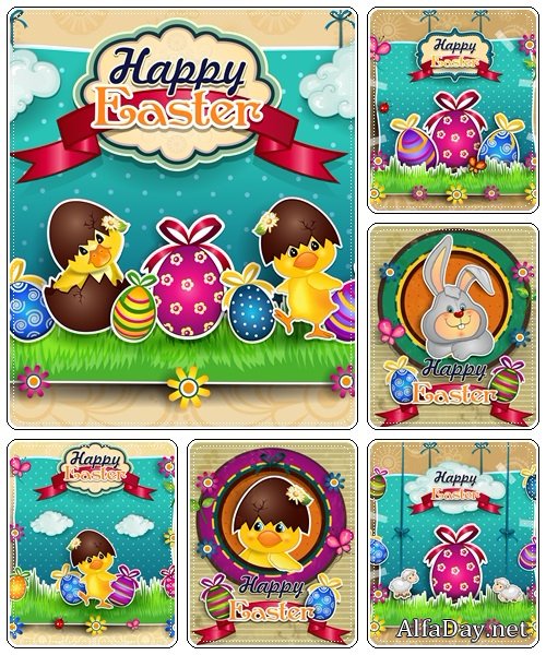 Set of spring and easter elements, part 14  - vector stock