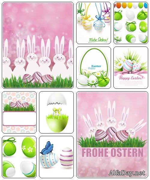 Set of spring and easter elements, 21  - vector stock