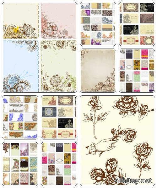Vintage backgrounds with flowers - vector stock