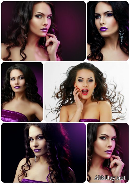 �������� �������, �������� ������ / Stylish girl, beautiful makeup - Stock Photo