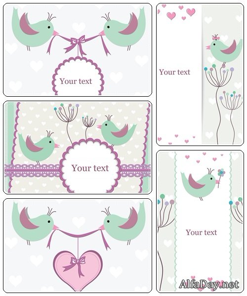 Vintage backgrounds with birds  - vector stock