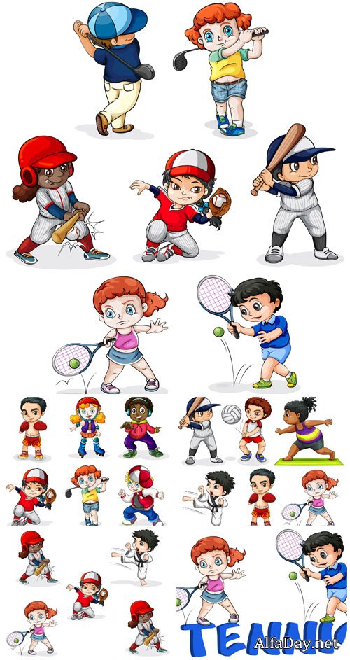 ���� � ����� � ������� / Children and sport vector
