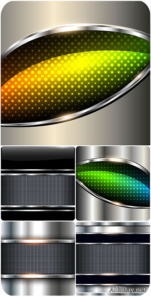 ������������� ��������� ���� � �������� ��������� / Metal vector backgrounds with color inserts