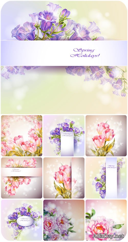 ��������, ������������ � �����, ��������� ��������� ���� / Floral vector backgrounds
