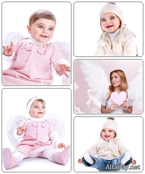 Angelic baby - stock photo