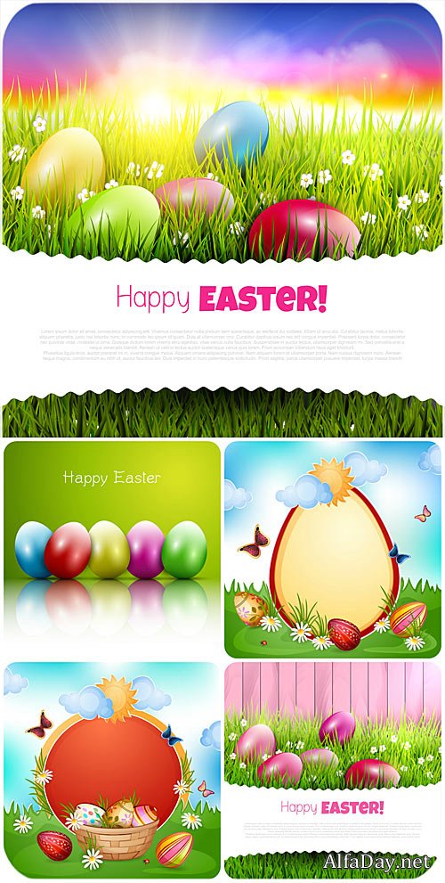 ���������� ������ � ����������� ������, ������� � ��������� / Easter background with Easter eggs