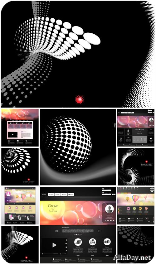 ��� ������� ��� �����, ��������� ���� / Web templates for website, vector backgrounds