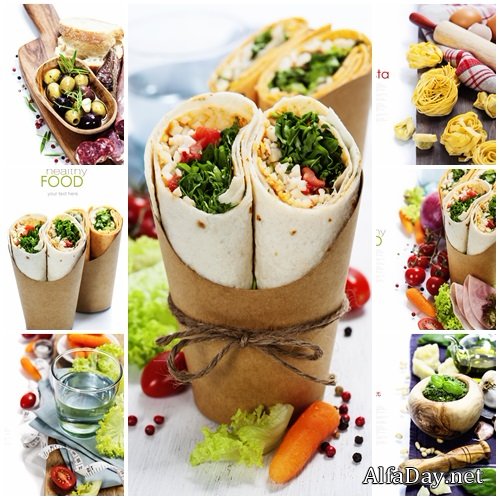 Food backgrounds with fresh vegetables - stock photo