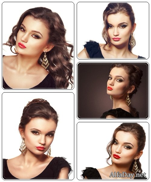 Fashion beautiful brunette - stock photo