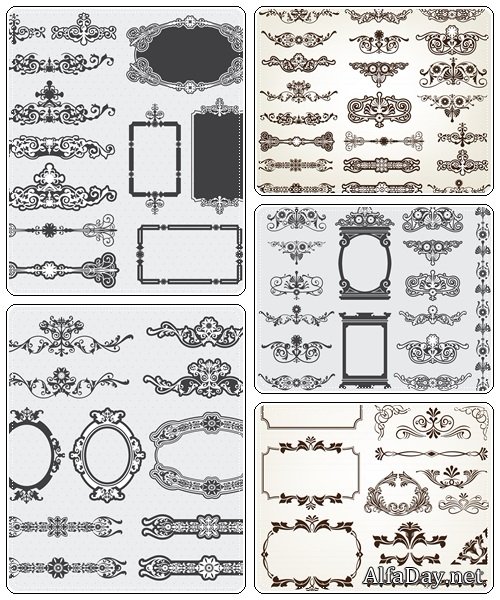 Decorative calligraphic design elements, part 12 - vector stock