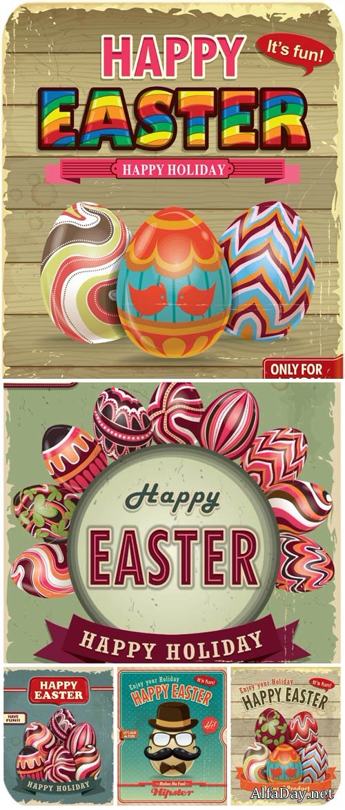 � ���������� �����, ��������� ������ � ����������� ������ / Happy Easter, vintage background