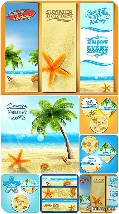 ������� ������ ���� � ������� � �������, ���� � ������ / Sea summer backgrounds