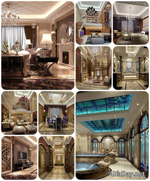 Classical magnificent interior  - stock photo