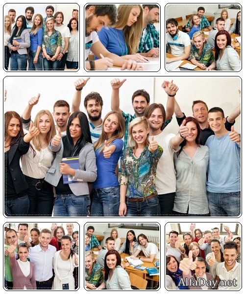 Happiness students - stock photo