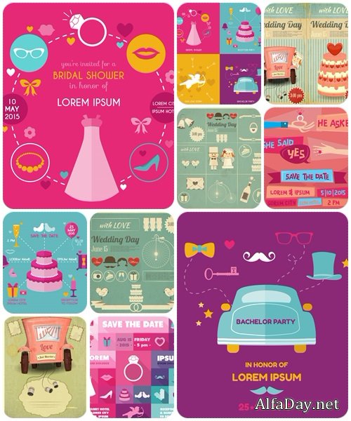 Wedding vector elements, part 22 - vector stock