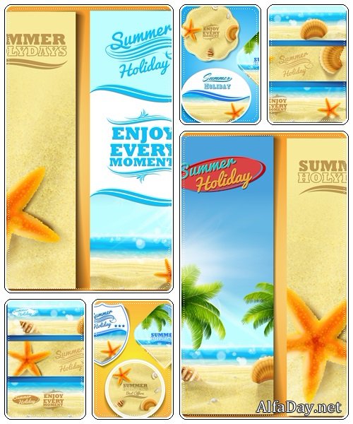 Summer label and summer banners - vector stock