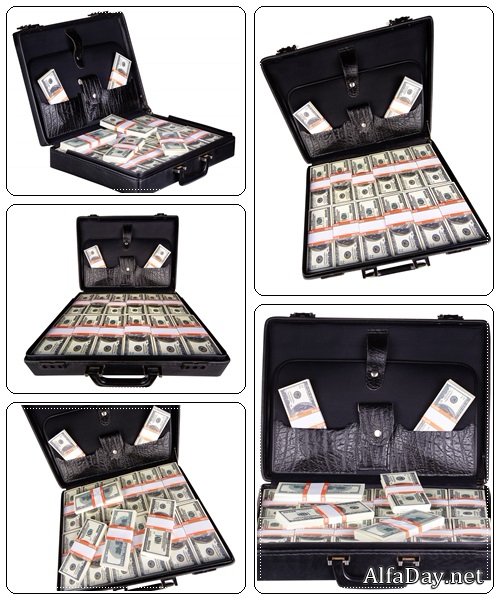 Case full of dollar - Stock Photo