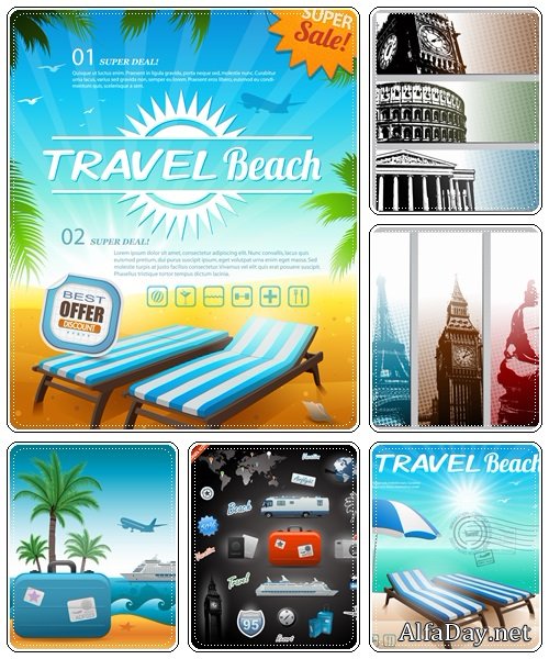 Vector travel elements, 15 - vector stock