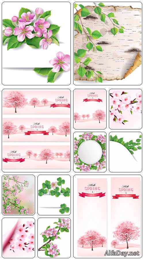 Vector spring elements, 15 - vector stock