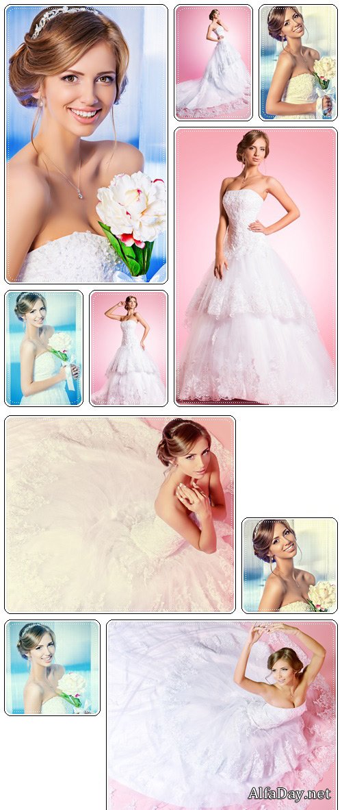 Beautiful bride in wedding dress, part 10 - Stock Photo