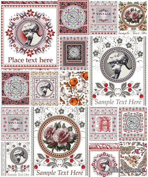 Vector background with flowers and ornaments - vector stock