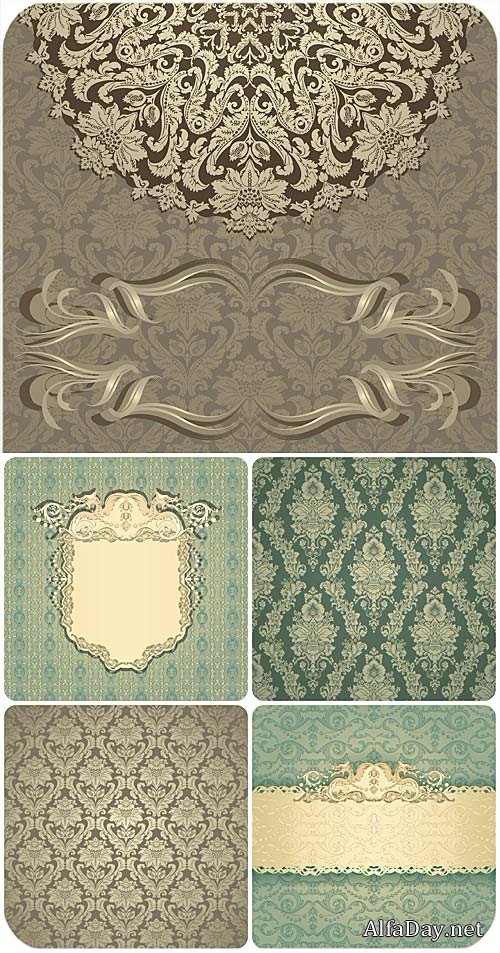 �����, ��������� ��������� ���� / Patterns, vintage vector backgrounds